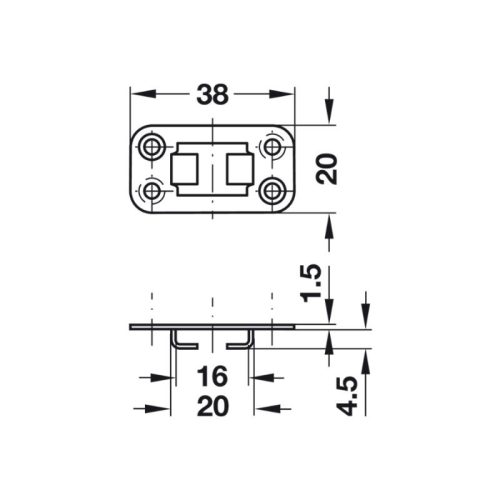 Bas dẫn hướng Hafele 237.23.006 8 Kích thước bas dẫn hướng Hafele 237.23.006