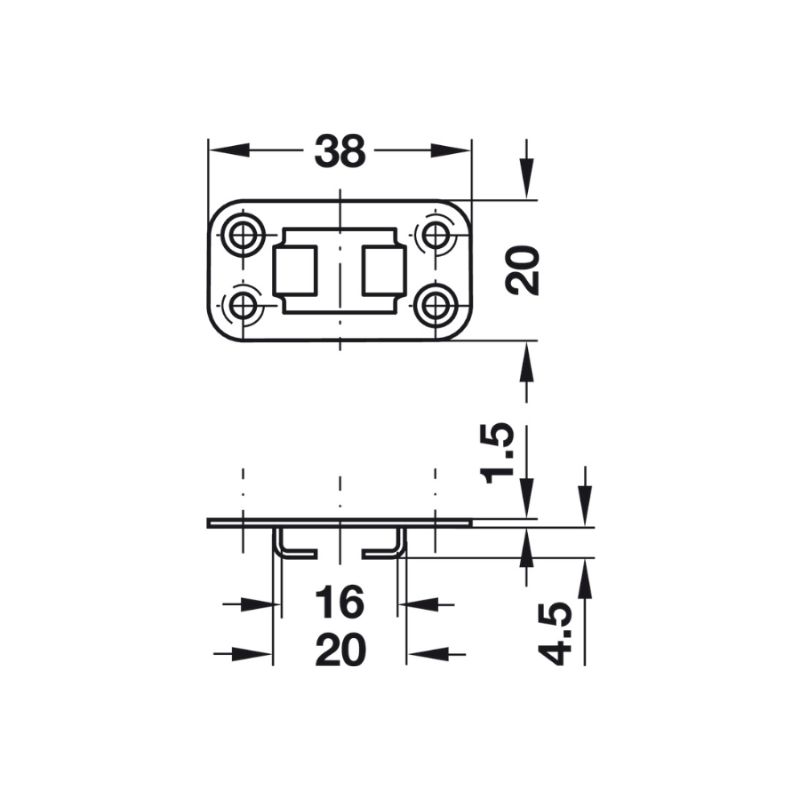 Bas dẫn hướng Hafele 237.23.006 5 Kích thước bas dẫn hướng Hafele 237.23.006