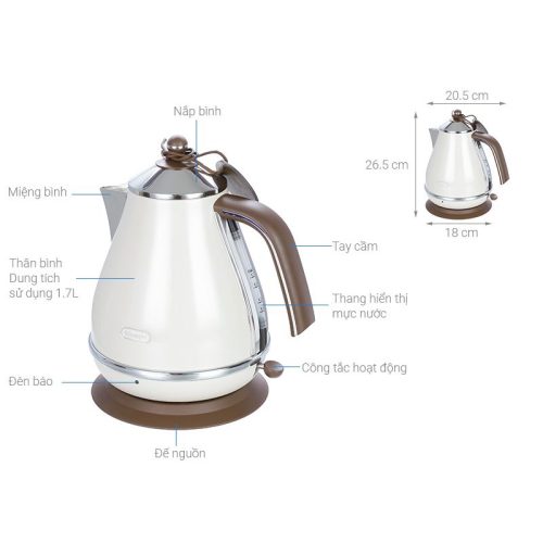 Bình đun siêu tốc Delonghi KBOV2001.BG 9 Kích thước Bình đun siêu tốc Delonghi KBOV2001.BG