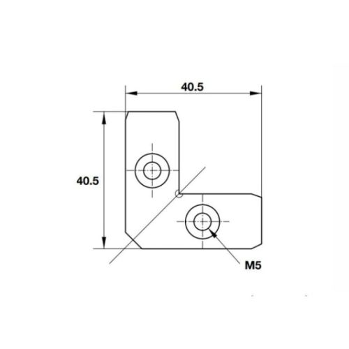 Kích thước Ke nối góc thanh nhôm Alusion Hafele 342.79.785