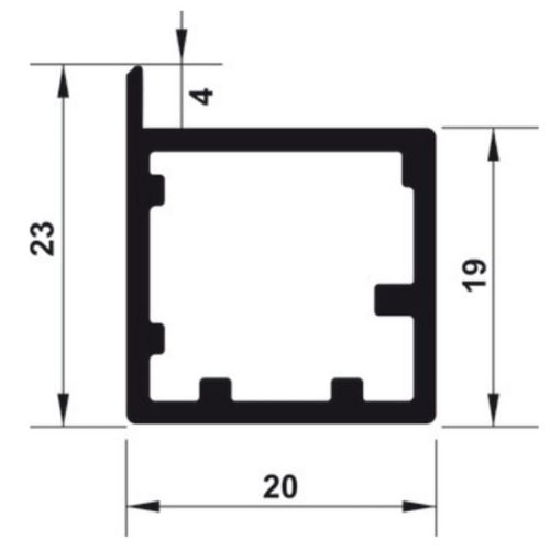 Khung nhôm alusion s01 Hafele 563.58.923 5 Kích thước Khung nhôm alusion s01 Hafele 563.58.923
