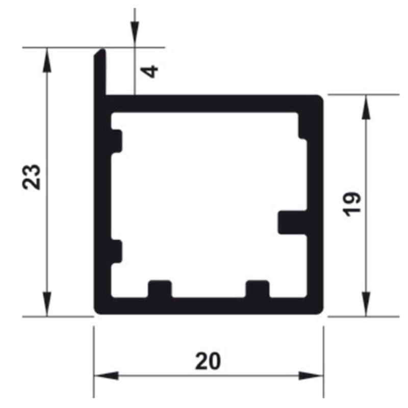 Khung nhôm alusion s01 Hafele 563.58.923 4 Kích thước Khung nhôm alusion s01 Hafele 563.58.923