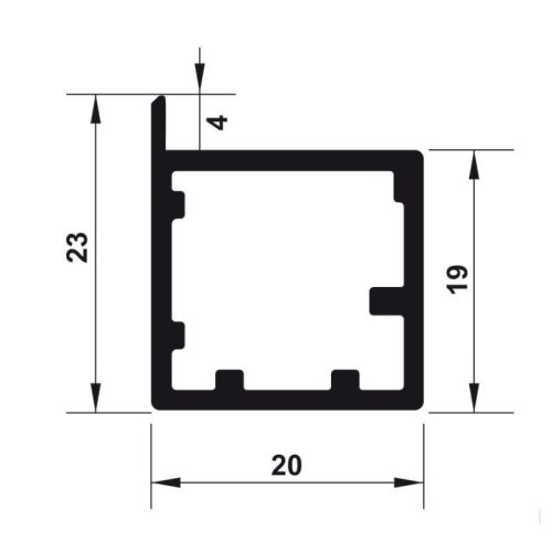 Khung nhôm alusion S02 Hafele 563.58.333 5 Kích thước Khung nhôm alusion S02 Hafele 563.58.333