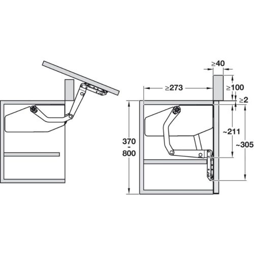 Bộ hộp lực Hafele 372.34.611 8 Kích thước bộ hộp lực Hafele 372.34.611