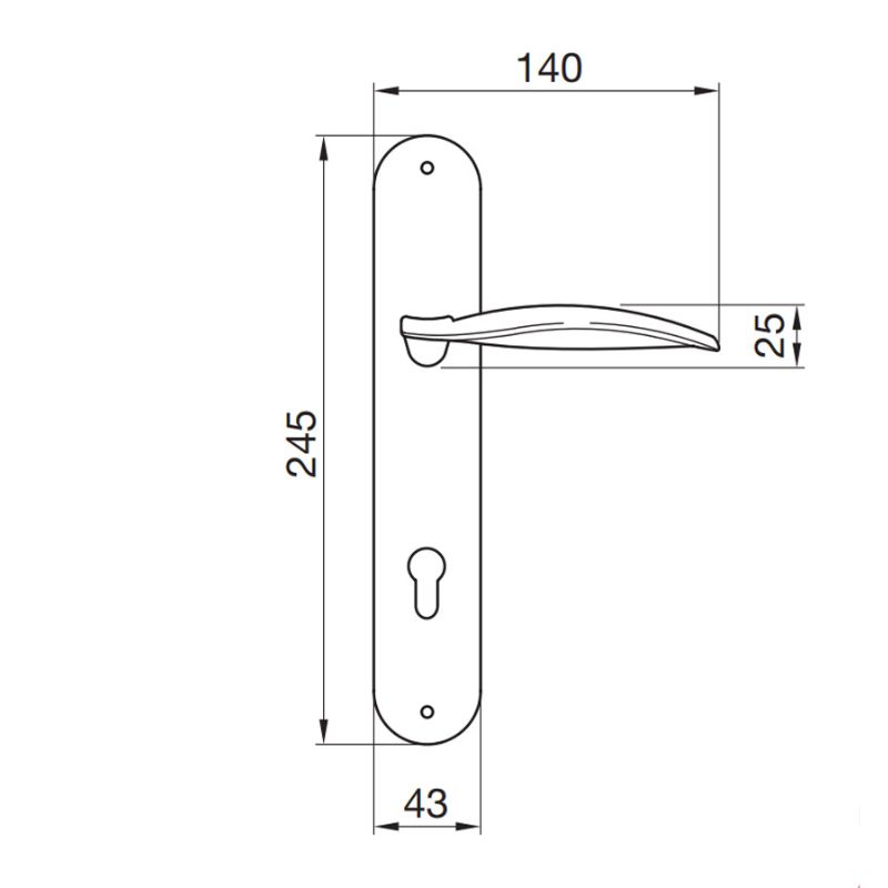 Tay nắm Hafele 901.79.080 C/C 72cm 5 Kích thước Ảnh Tay nắm Hafele 901.79.080