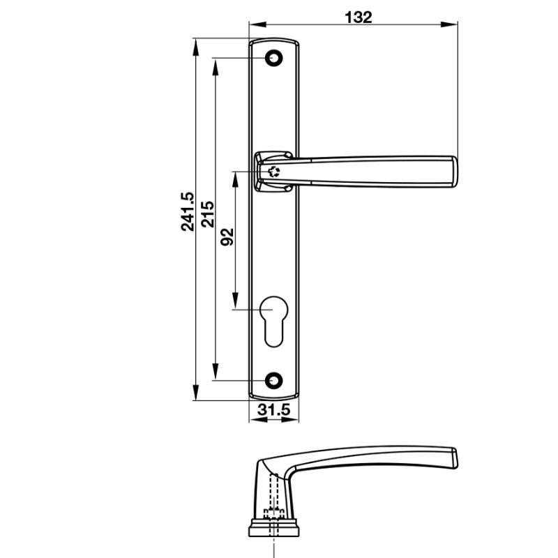 Tay nắm Hafele HL949C-92 905.99.626 5 Kích thước Tay nắm Hafele HL949C-92 905.99.626