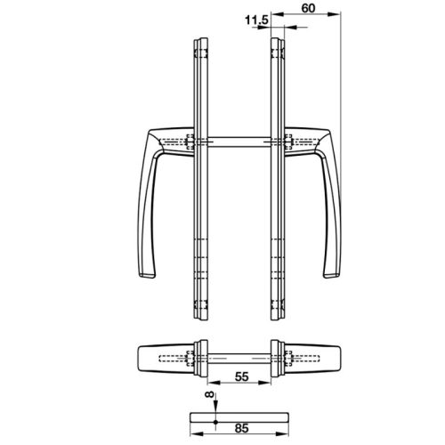 Tay nắm Hafele HL949CD-92 905.99.629 cửa nhôm 9 Kích thước Tay nắm Hafele HL949CD-92 905.99.629