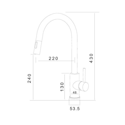 Kích thước Vòi rửa chén nóng lạnh GrandX GXF05