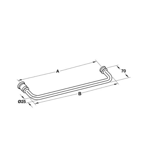 Tay nắm phòng tắm kính 450mm Hafele 903.12.361 5 Kích thước tay nắm phòng tắm kính 450mm Hafele 903.12.361