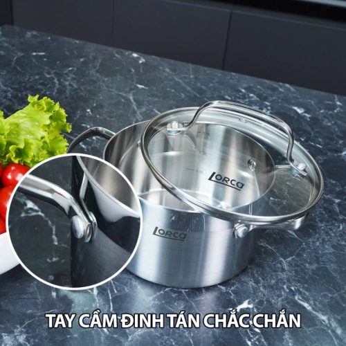 Bộ nồi inox đáy liền LORCA TA 5509 7 thiet ke bo noi inox day lien lorca ta 5509