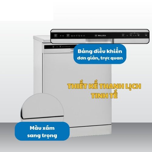 Máy rửa chén Malloca WQP125201AD 8 thiet ke may rua chen malloca wqp125201ad