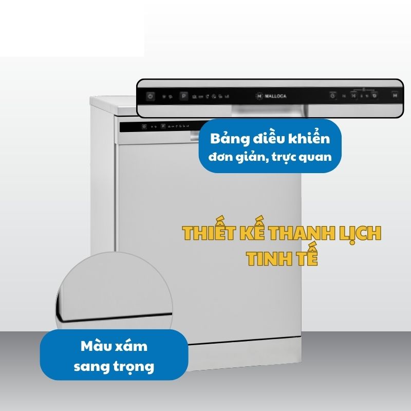 Máy rửa chén Malloca WQP125201AD 5 Máy rửa chén Malloca WQP125201AD - Ảnh 3