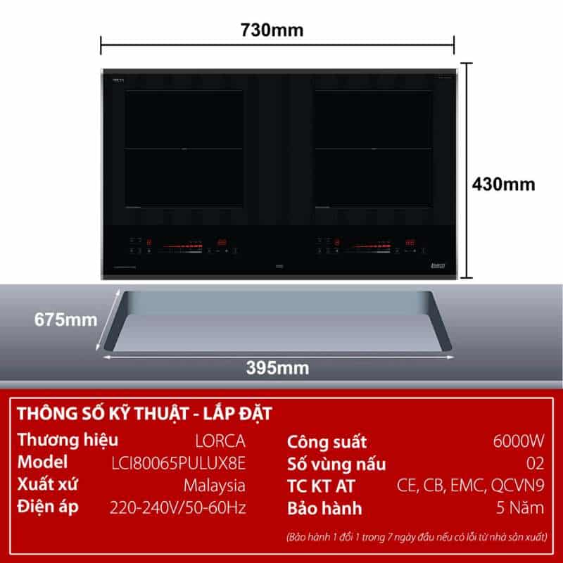 Bếp từ đôi Lorca LCI 80065 PULUX8E 6 Bếp từ đôi Lorca LCI 80065 PULUX8E - Ảnh 4