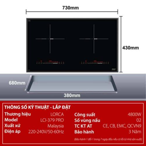 Bếp từ Lorca LCI 379 PRO 9 thong so bep tu lorca lci 379 pro