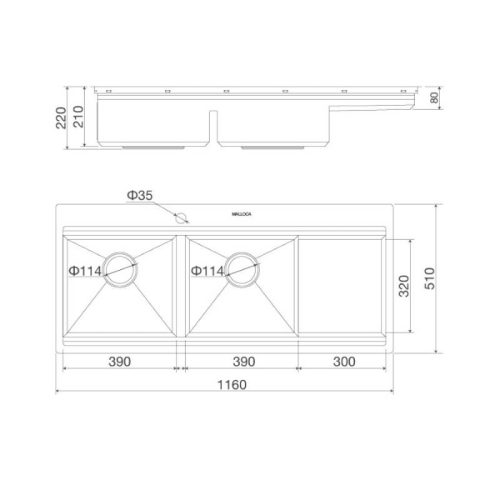 Chậu rửa chén Malloca Slide MS1162R 9 thong so chau rua chen malloca slide ms1162r
