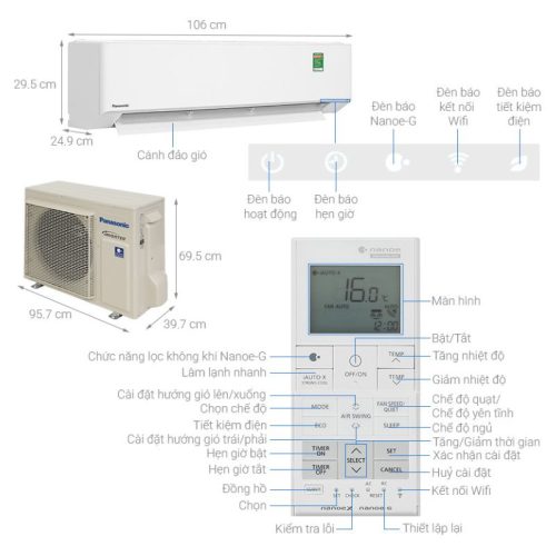 Máy lạnh Panasonic Inverter 2.5 HP CU/CS-U24BKH-8 9 anh thuc te may lanh panasonic inverter 2.5 hp cu cs u24bkh 8