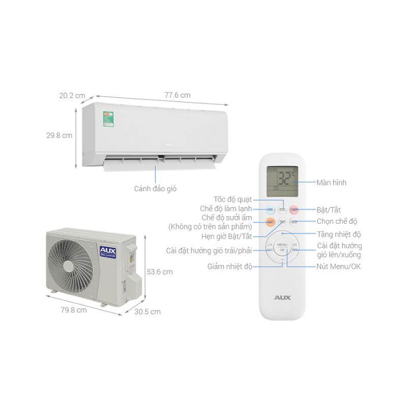 Máy lạnh AUX Inverter 1.5 HP AW13CAA4DI-3VN 5 Máy lạnh AUX Inverter 1.5 HP AW13CAA4DI-3VN - Ảnh 3