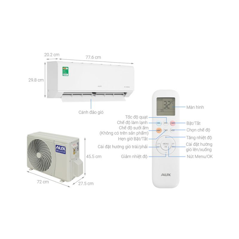 Máy lạnh AUX Inverter 1 HP AW10CAA4DI-3VN - Ảnh 4