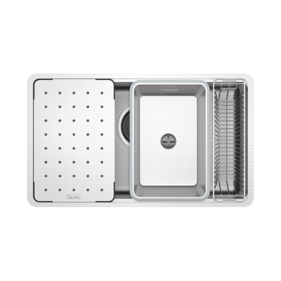 Combo 22: Chậu Konox Dekor 8044SU + Vòi Kluger KLF0030S 3 Chậu rửa bát Konox Dekor 8044SU