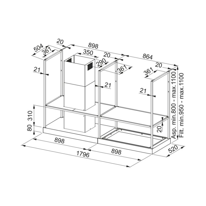 Máy hút mùi đảo Franke FMY BK MATT F180 6 Máy hút mùi đảo Franke FMY BK MATT F180 - Ảnh 4