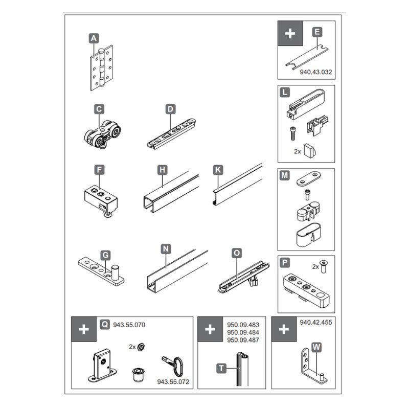 Phụ kiện cửa trượt xếp cho cửa gỗ Hafele 940.42.512 4 Phụ kiện cửa trượt xếp cho cửa gỗ Hafele 940.42.512 - Ảnh 2