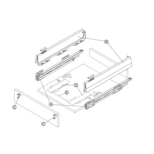 Ray hộp Matrix Box P Plus Hafele 513.27.705 7 chi tiet ray hop matrix box p plus hafele 513 27 705