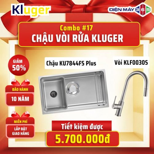 Combo 17: Chậu Kluger KU7844FS Plus + Vòi Kluger KLF0030S
