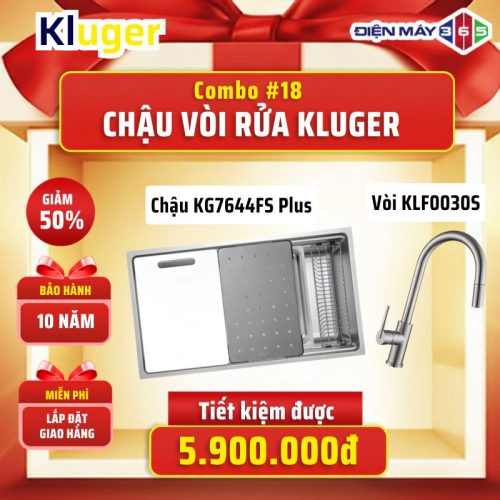 Combo 18: Chậu Kluger KG7644FS Plus + Vòi Kluger KLF0030S