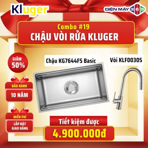 Combo 19: Chậu Kluger KG7644FS Basic + Vòi Kluger KLF0030S