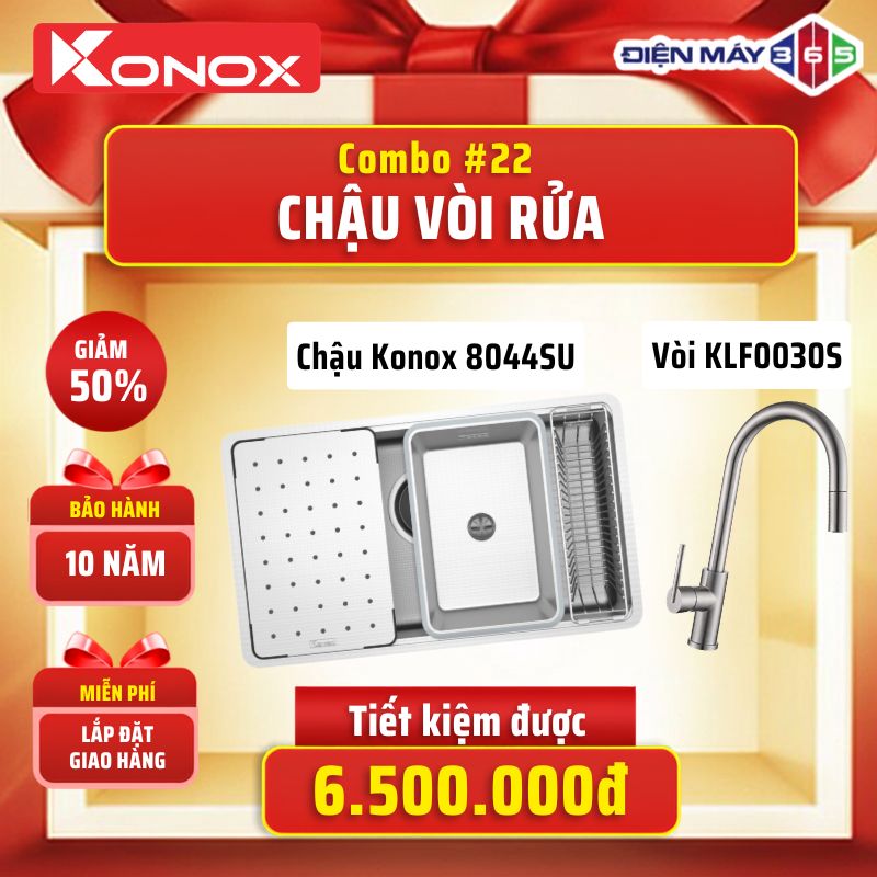 Combo 22: Chậu Konox Dekor 8044SU + Vòi Kluger KLF0030S 2 Combo 22: Chậu Konox Dekor 8044SU + Vòi Kluger KLF0030S