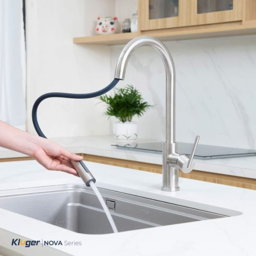 Combo 17: Chậu Kluger KU7844FS Plus + Vòi Kluger KLF0030S 15 Dây rút vòi rửa bát Kluger KLF0030S
