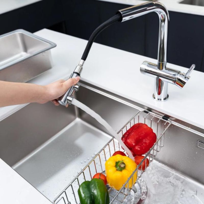 Vòi rửa bát dây rút 3 đường nước Nobinox MIRA NX333 5 Vòi rửa bát dây rút 3 đường nước Nobinox MIRA NX333 - Ảnh 3