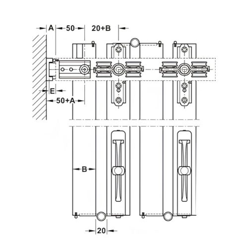 Bộ phụ kiện Slido Hafele 943.55.001 W-Fo32 100-T không ray dưới 9 kich thuoc 2 bo phu kien slido hafele 943 55 001 w fo32 100 t khong ray duoi