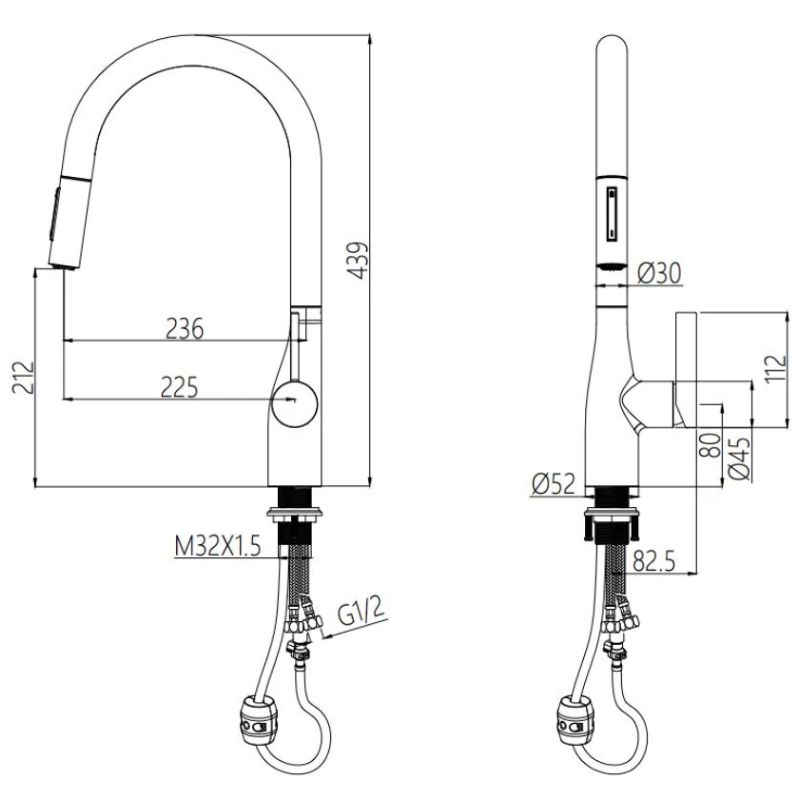 Vòi rửa bát dây rút Nobinox JAPA NX998 6 Vòi rửa bát dây rút Nobinox JAPA NX998 - Ảnh 4