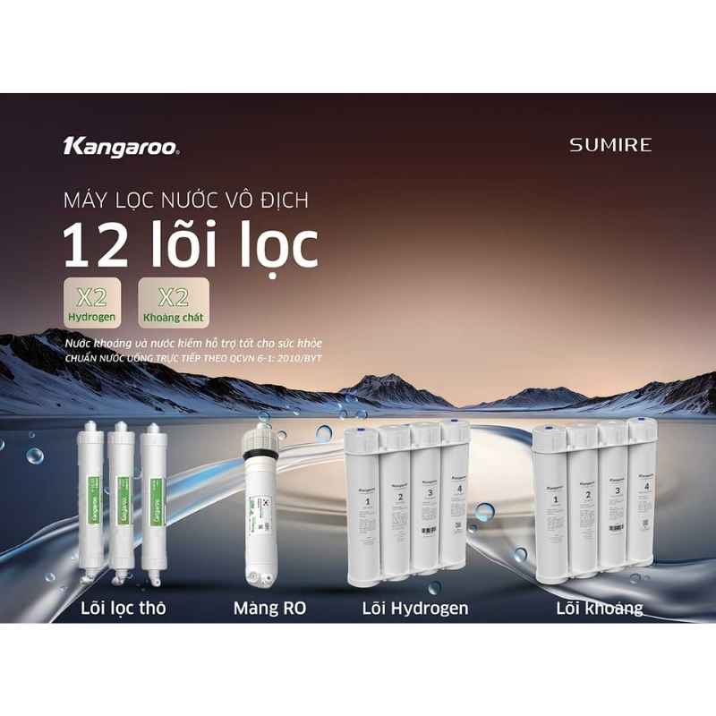 Máy lọc nước ion kiềm nóng lạnh Kangaroo KGHC12A3 5 Máy lọc nước ion kiềm nóng lạnh Kangaroo KGHC12A3 - Ảnh 3