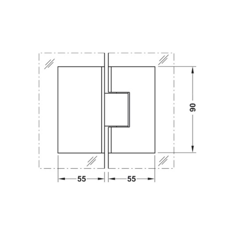 Bản lề kính - kính Nickel mờ Hafele 981.51.039 4 Bản lề kính - kính Nickel mờ Hafele 981.51.039 - Ảnh 2
