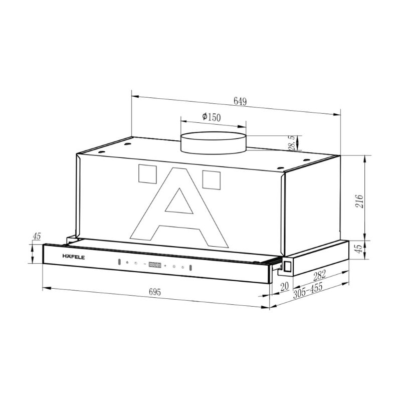 Máy hút mùi Hafele HC-H7034TB 538.86.099 4 Máy hút mùi Hafele HC-H7034TB 538.86.099 - Ảnh 2