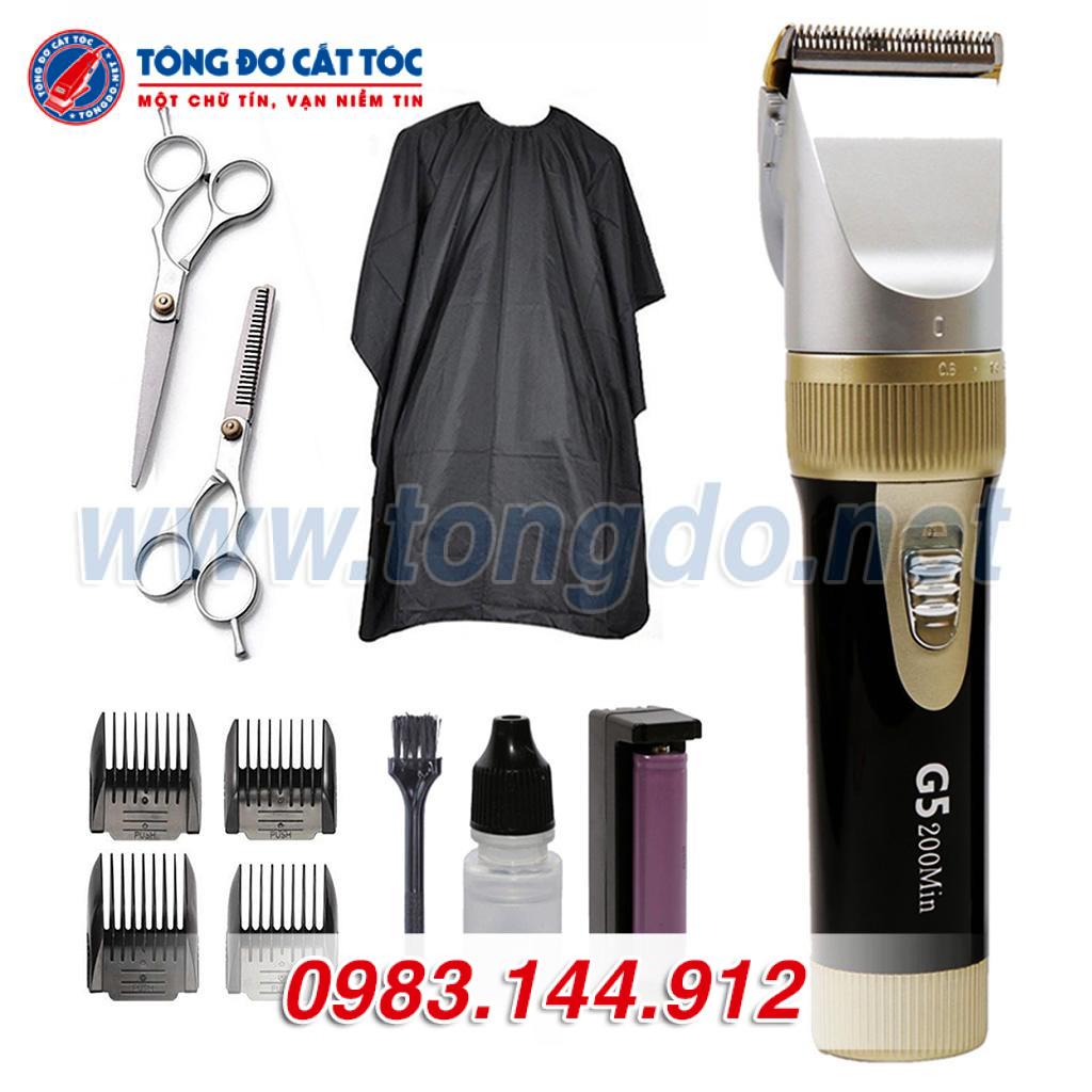 Combo Tông đơ Kato G5, Kéo tỉa, Kéo cắt, Áo choàng