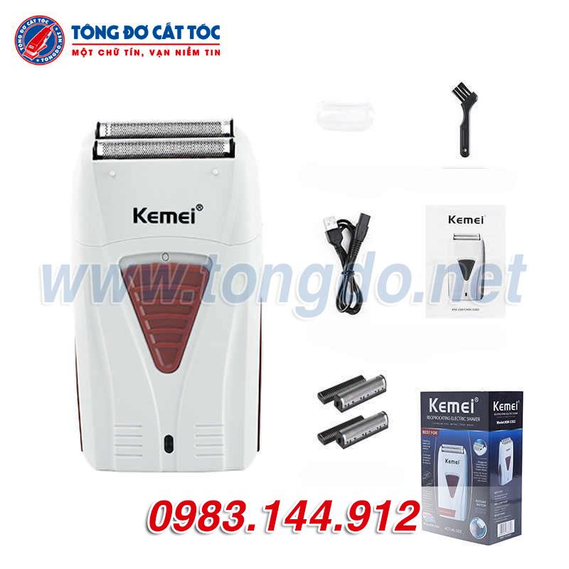 Máy Cạo Khô,Cạo Râu,Fade Tóc Chuyên Nghiệp Kemei 3382 Lưỡi Kép