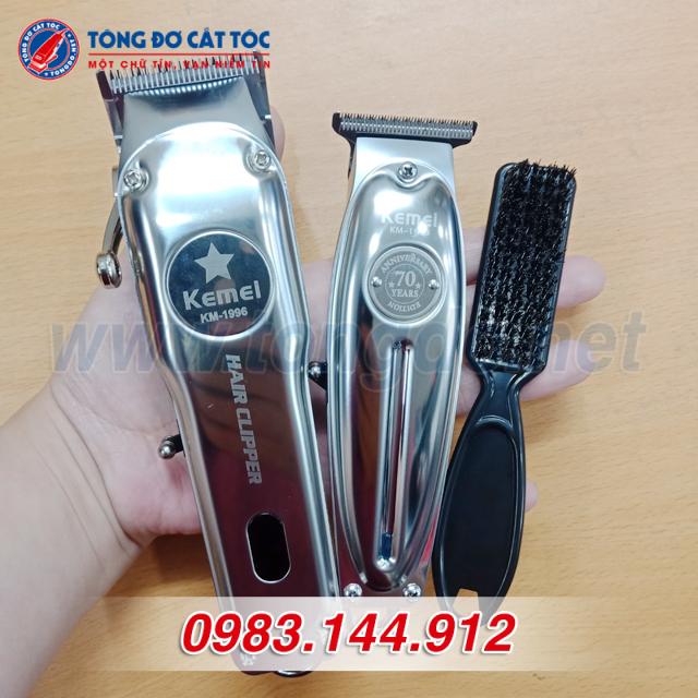 Combo Tông đơ Kemei KM1996, KM1949 tặng chổi phủi tóc