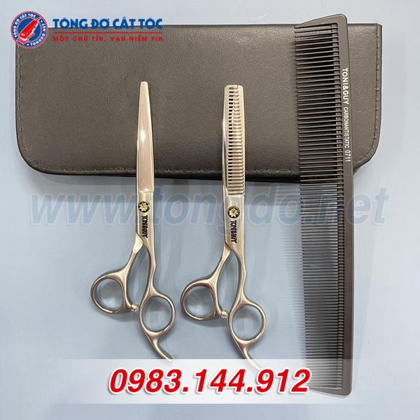 Bộ kéo cắt tóc TONI&GUY Cao Cấp Tặng Kèm Bao Da Đựng Kéo + Lược Toniguy