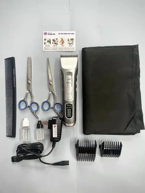 Combo Tông đơ POP 1985: Tông đơ + kéo cắt + kéo tỉa + áo choàng + lược